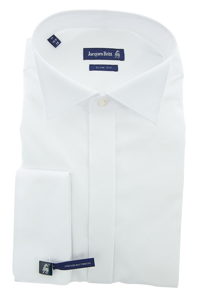 Wit katoenen smokinghemd slim fit met lange mouwen Jacques Britt