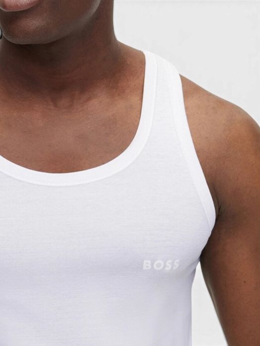 Witte katoenen tank top Hugo Boss