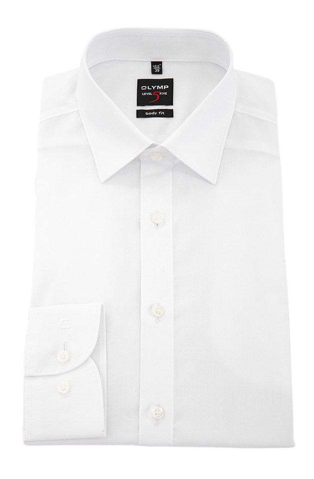Wit gekleed hemd slim fit met lange mouwen Olymp 