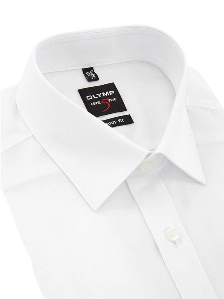 Wit gekleed hemd slim fit met lange mouwen Olymp 