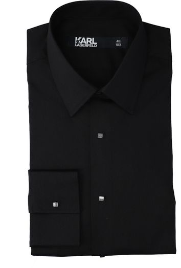 Zwart katoenen hemd regular fit met lange mouwen Karl Lagerfeld