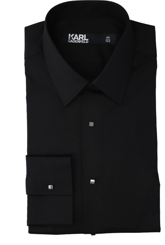 Zwart katoenen hemd regular fit met lange mouwen Karl Lagerfeld