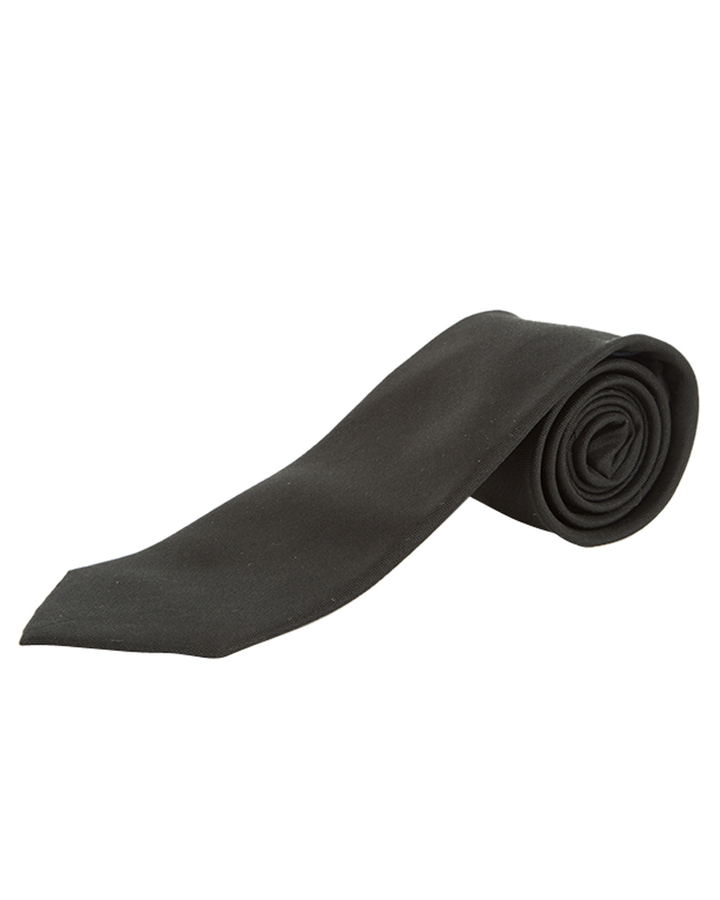 Effen zwarte Zijden Das Profuomo