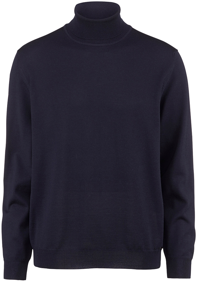 Donkerblauwe Trui met Rolkraag Olymp