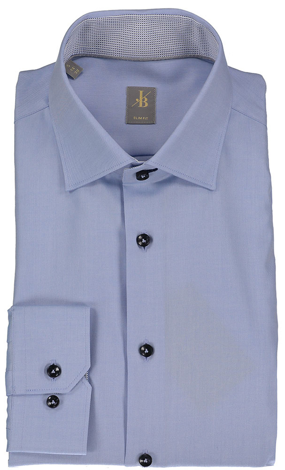 lichtblauw katoenen hemd slim fit met lange mouwen Jacques Britt
