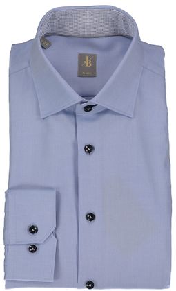 Jacques Britt lichtblauw katoenen hemd slim fit met lange mouwen