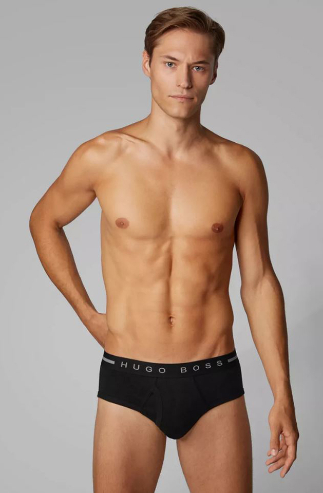 Zwarte katoenen slip Hugo Boss