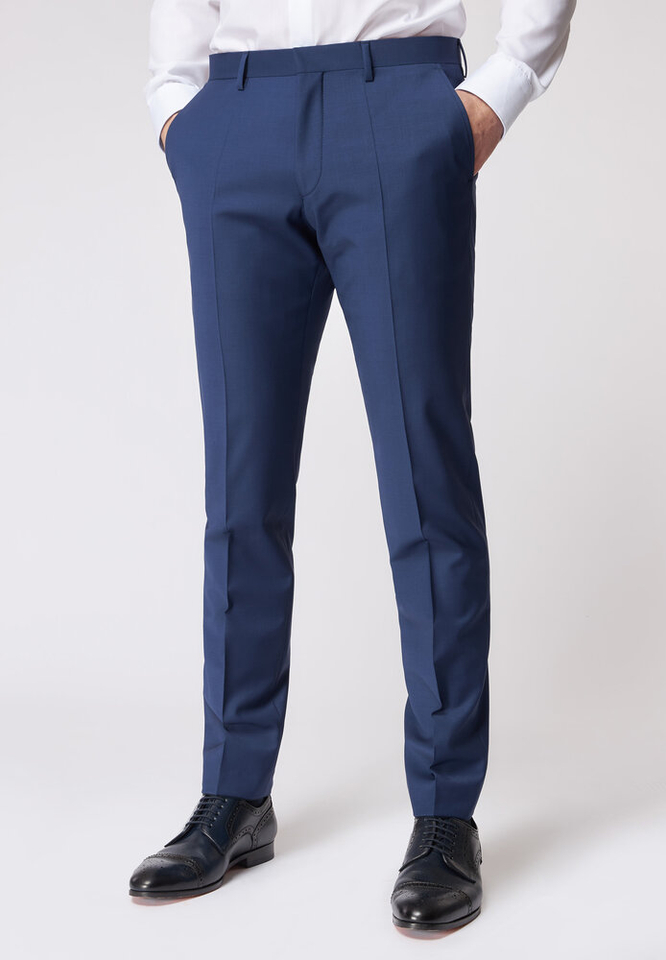 Effen Donkerblauwe kostuumbroek Roy Robson