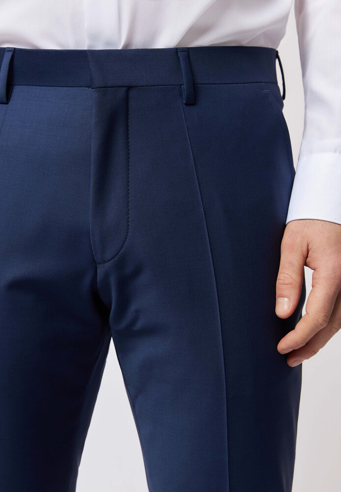 Effen Donkerblauwe kostuumbroek Roy Robson