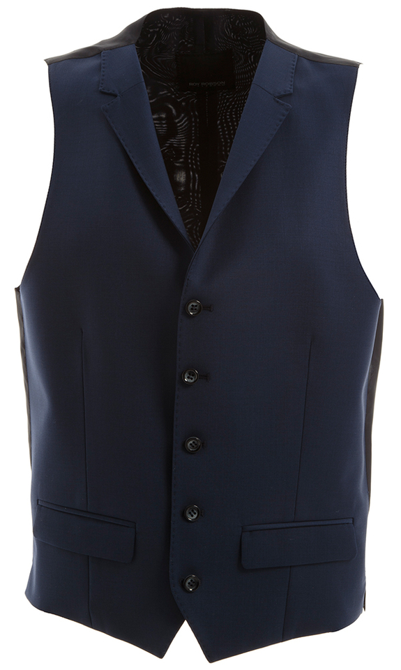 Donkerblauwe gilet met zwarte rugzijde Roy Robson