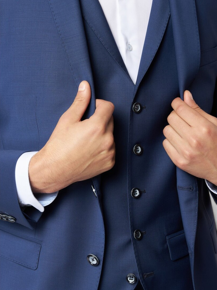 Donkerblauwe gilet met zwarte rugzijde Roy Robson