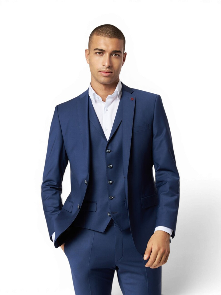 Donkerblauwe gilet met zwarte rugzijde Roy Robson