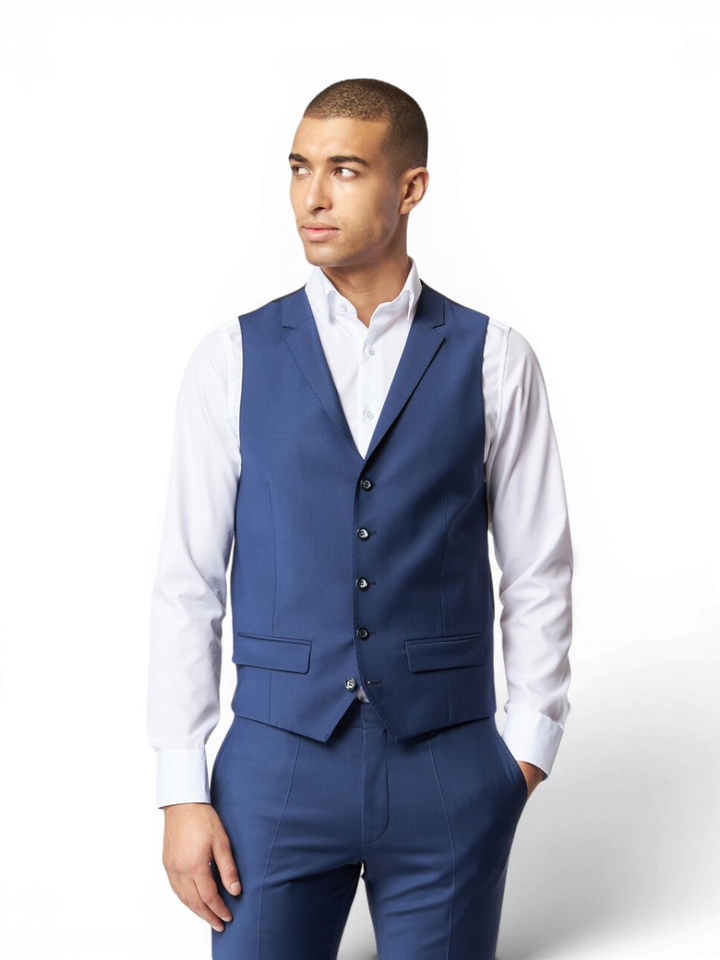 Donkerblauwe gilet met zwarte rugzijde Roy Robson