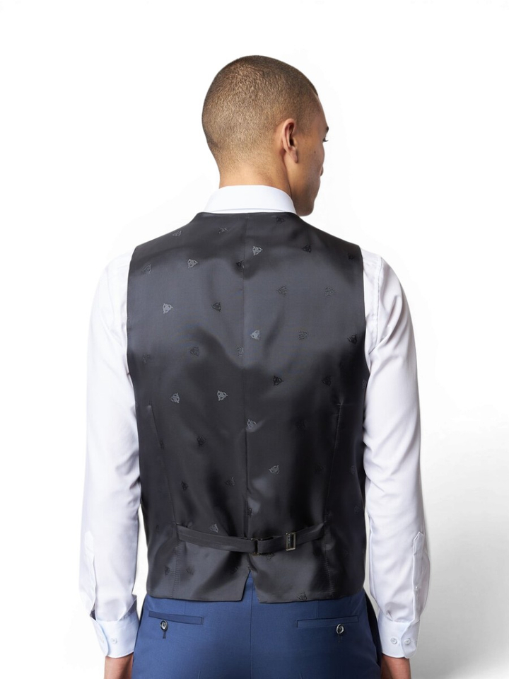 Donkerblauwe gilet met zwarte rugzijde Roy Robson