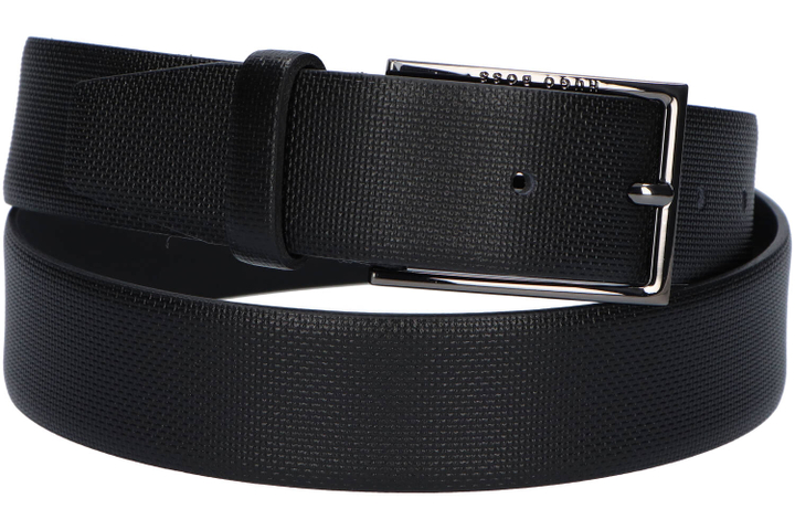Zwarte riem met blokjes patroon Hugo Boss