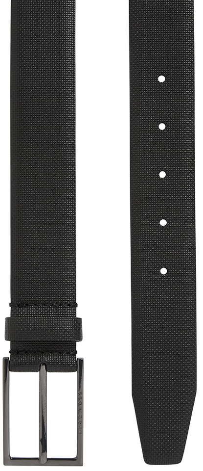 Zwarte riem met blokjes patroon Hugo Boss