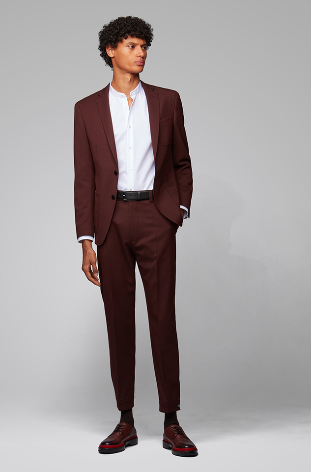 Zwarte riem met blokjes patroon Hugo Boss