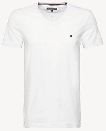 Witte t-shirt met V-hals Tommy Hilfiger 