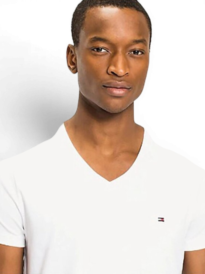 Witte t-shirt met V-hals Tommy Hilfiger