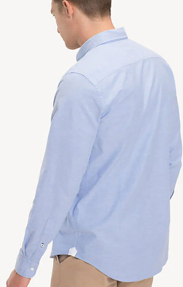 Lichtblauw hemd stretch slim fit met lange mouwen Tommy Hilfiger