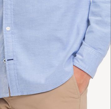 Lichtblauw hemd stretch slim fit met lange mouwen Tommy Hilfiger