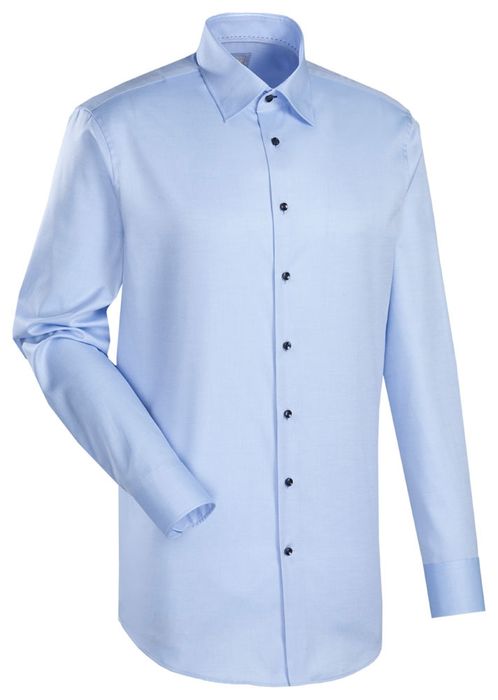 Effen lichtblauw katoenen hemd slim fit met lange mouwen Jacques Britt