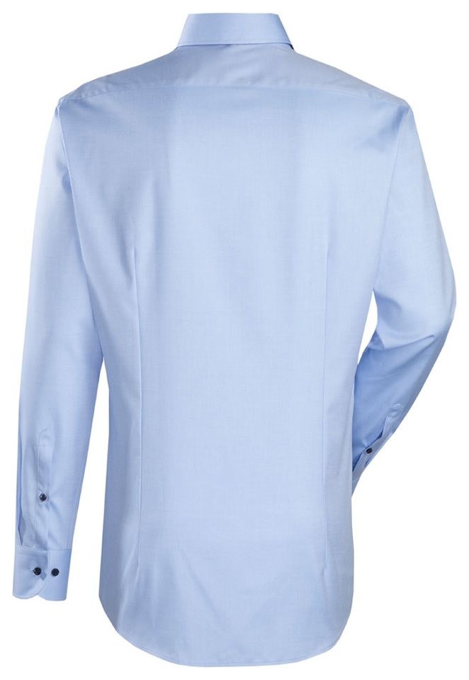 Effen lichtblauw katoenen hemd slim fit met lange mouwen Jacques Britt 