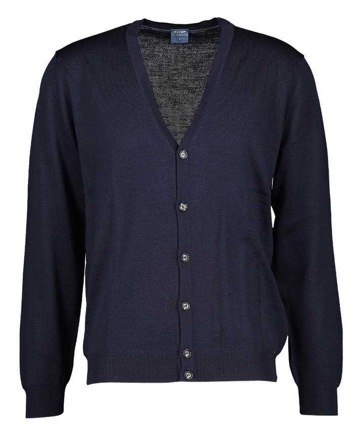 Donkerblauwe Gilet met Knopen en V-hals Olymp