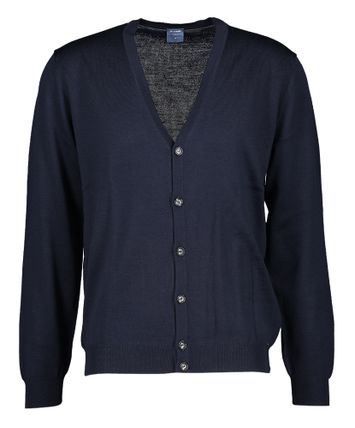 Donkerblauwe Gilet met Knopen en V-hals Olymp