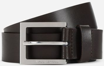 Donkerbruine effen Riem Karl Lagerfeld met zilverkleurige gesp Karl Lagerfeld