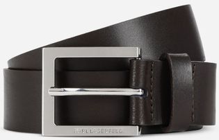 Karl Lagerfeld Donkerbruine effen Riem met zilverkleurige gesp