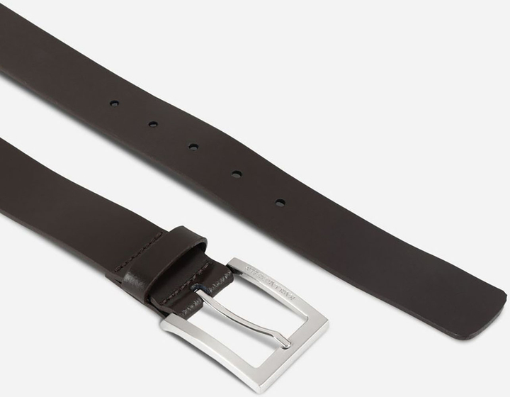 Donkerbruine effen Riem Karl Lagerfeld met zilverkleurige gesp Karl Lagerfeld