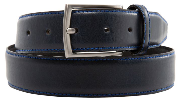 Donkerblauwe Riem met Felblauwe Stik Profuomo Michaelis