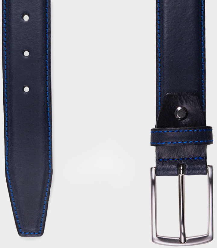 Donkerblauwe Riem met Felblauwe Stik Profuomo Michaelis