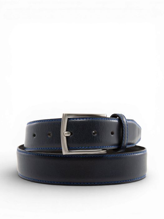 Donkerblauwe Riem met Felblauwe Stik Profuomo Michaelis