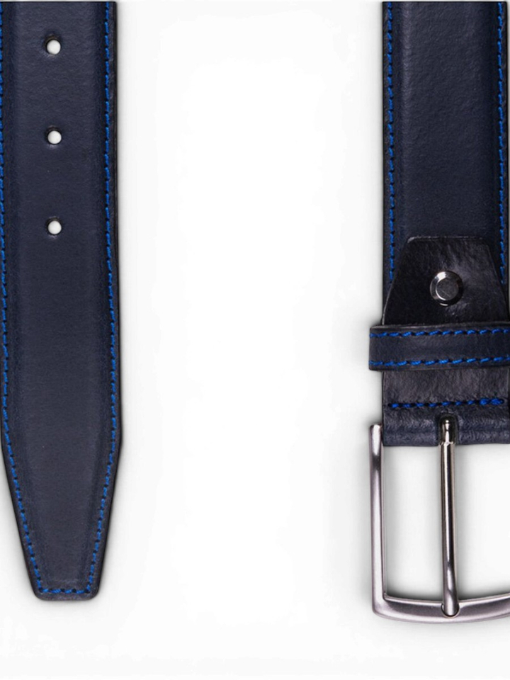 Donkerblauwe Riem met Felblauwe Stik Profuomo Michaelis