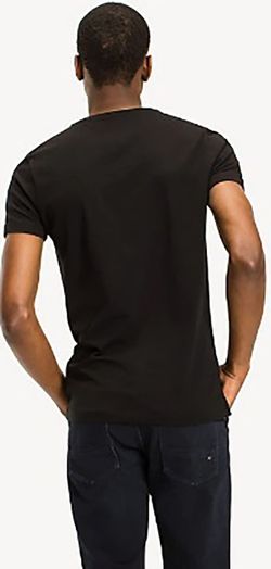 Zwarte T-shirt met V-hals Tommy Hilfiger 