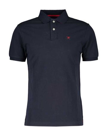 Donkerblauwe polo met geborduurd logo Hackett