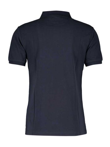 Donkerblauwe polo met geborduurd logo Hackett
