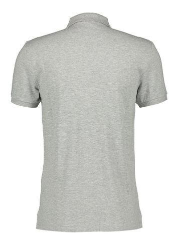 Lichtgrijze polo met geborduurd logo Slim Fit Hackett