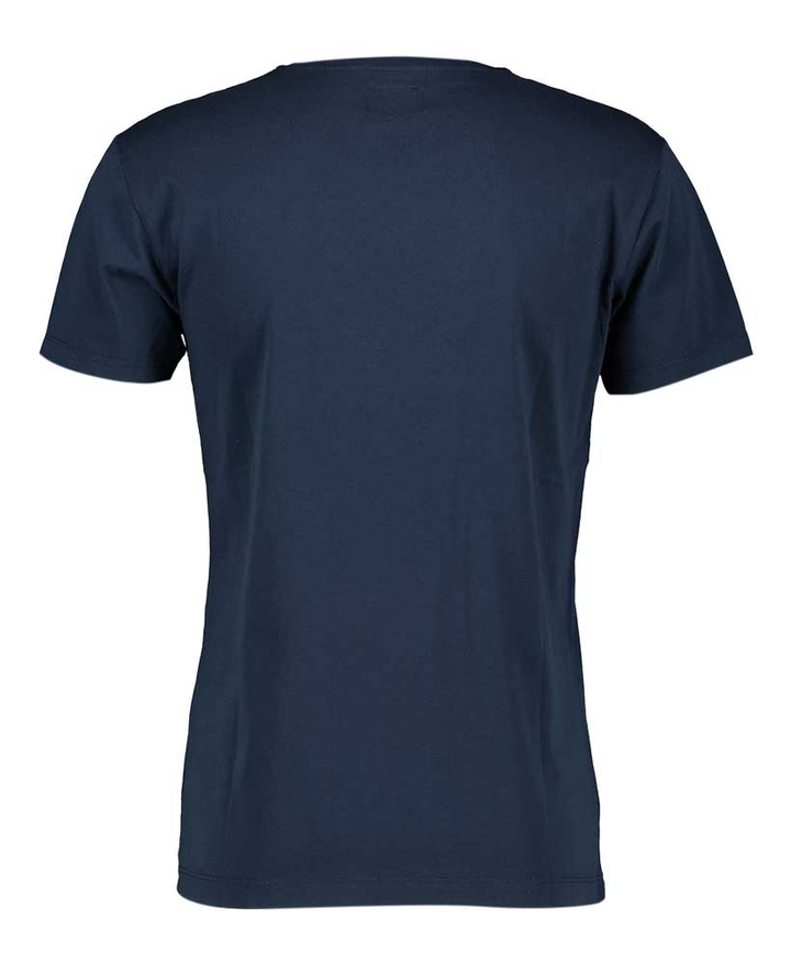 Donkerblauwe T-Shirt met Korte Mouwen en met Ronde Hals Hackett