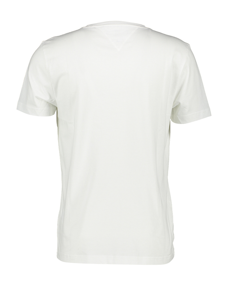 Ecru t-shirt met geborduurde merknaam Tommy Hilfiger