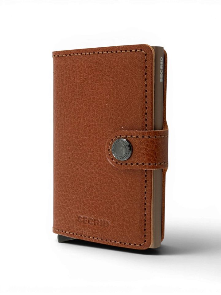 Cognac kleurige miniwallet Miniwallet Vegan Secrid