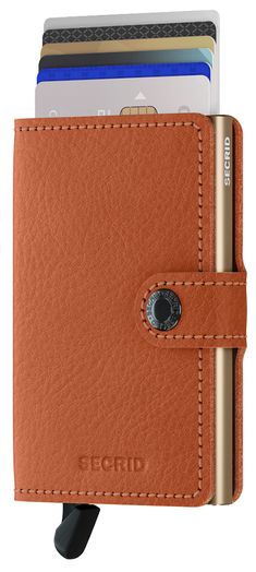 Cognac kleurige miniwallet Miniwallet Vegan  Secrid