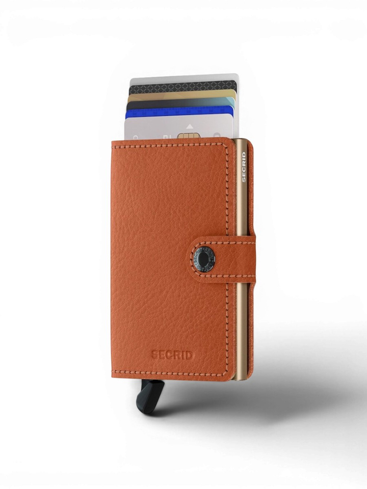 Cognac kleurige miniwallet Miniwallet Vegan Secrid