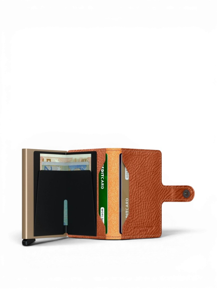 Cognac kleurige miniwallet Miniwallet Vegan Secrid