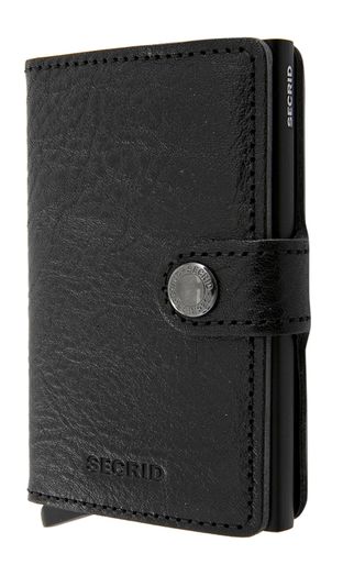 Zwarte lederen miniwallet Vegan Secrid