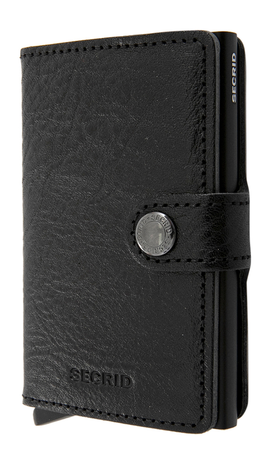 Zwarte lederen miniwallet Vegan Secrid