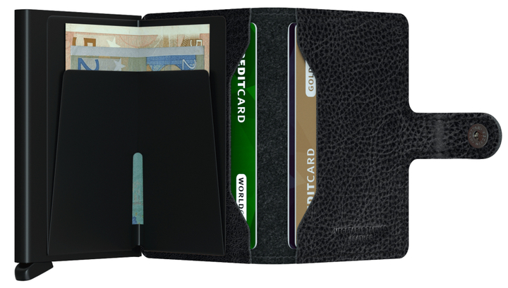 Zwarte lederen miniwallet Vegan Secrid
