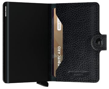 Zwarte lederen miniwallet Vegan Secrid